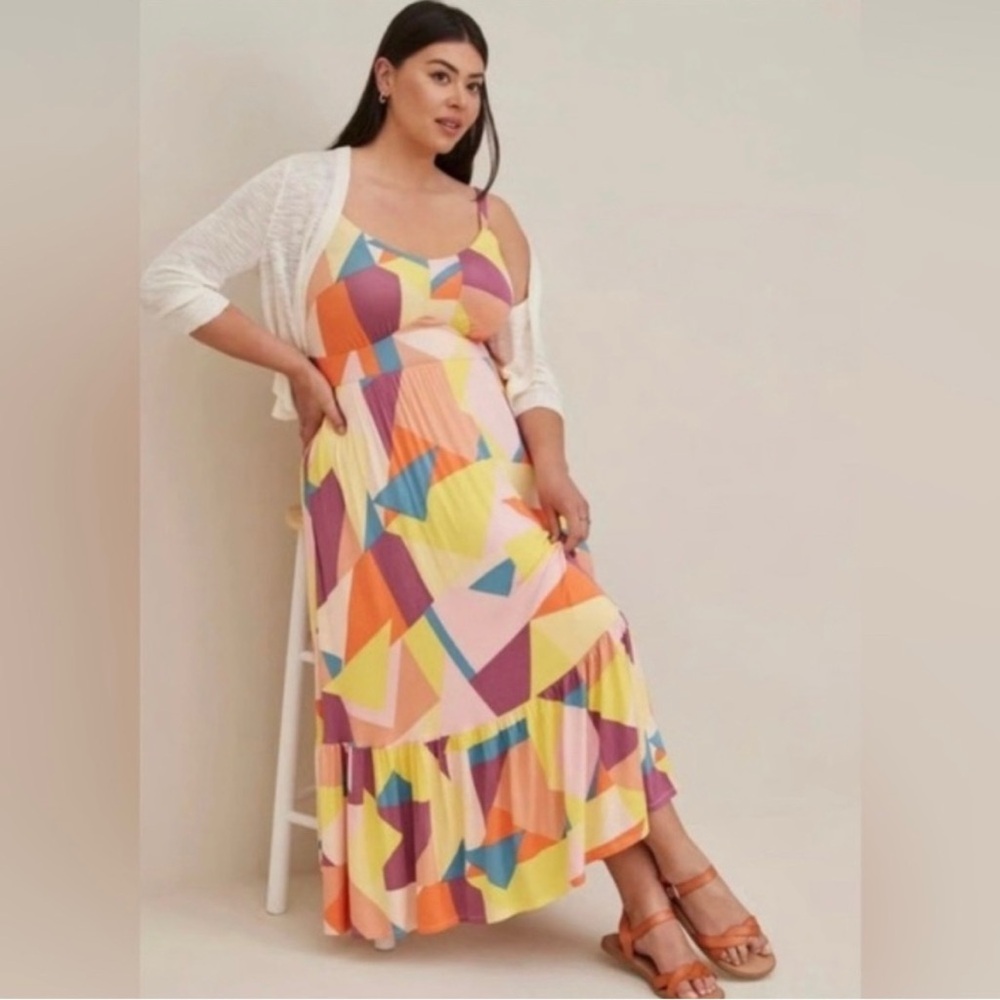 Torrid Geometric Multicolor Print Maxi Dress